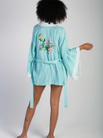 ROBE HESTIA -  GREEN & EMBROIDERED