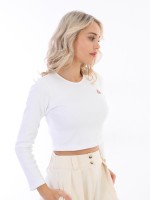 NB 3524 - WHITE CROPPED TOP